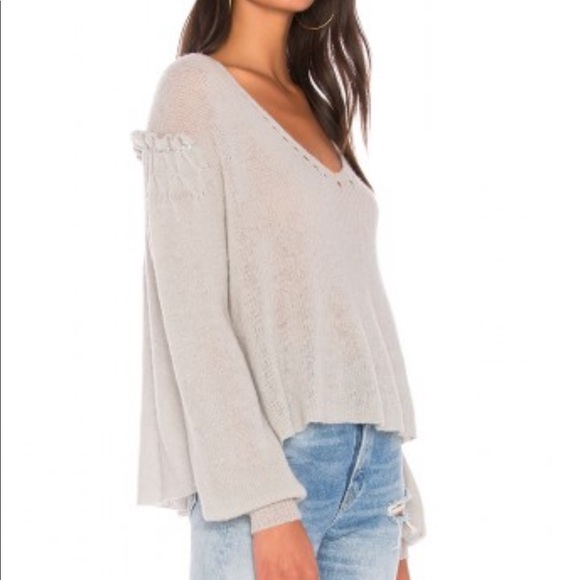 Wildfox Grey Rhinestone Ruffle Sweater - Picture 4 of 8